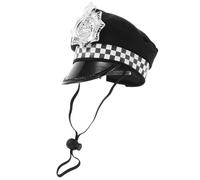 FONDOTIN Chapeau Policier pour Chien et Chat Costume Cosplay Ajustable Confortable pour Animaux de Compagnie Accessoire Chic pour Fêtes et Performances