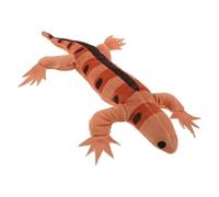 FONDOTIN Chat en Peluche Forme Lézard Orange Tacheté avec Bruissement Intégré, Petit Interactif pour Chatons D’intérieur, Matériau Sûr Favorisant Activité Physique et Stimulation Mentale