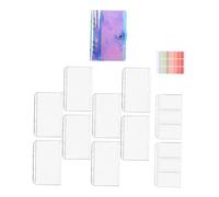 FONDOTIN Classeur Budget PVC Transparent avec Pochette Zippée Organiseur Multifonction pour et de Trésorerie Carnet à Anneaux avec Étiquettes et Compartiments pour Bureau et Usage