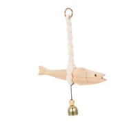 FONDOTIN Cloche de Porte avec Carillon Poisson Sculpté Sonnette Entrée Rétro Décorative pour Maison Chambre et Jardin Suspension Murale Artisanale Simple