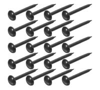 FONDOTIN Clous de Tapissier Décoratifs Noirs 5X17 MM Lot de 200 Pièces Clous Ronds pour Meubles et Tissus Épais Punaises Murales Robustes en Fer Fixation Sécurisée pour Canapé et
