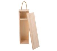 FONDOTIN Coffret à Vin en Bois Naturel avec Poignée Boîte Individuelle Bouteille Étui Présent pour Bouteille de Vin pour Mariage Anniversaire et Pendaison de Crémaillère