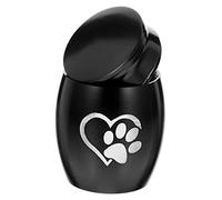 FONDOTIN Coffret Cendrier Acier Inoxydable pour Animaux De Compagnie Urne pour Cendres De Chien Et Chat avec De Patte Dorée Souvenir Et Élégant pour Mémorial
