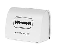 FONDOTIN Coffret pour Outils De Rasage Métallique Blanc Imprimé Grosse Capacité Sécurisé pour Accessoires De Rasage Et Rangement Multifonction Salle De Bain