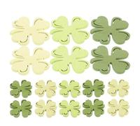 FONDOTIN Confettis en Bois Trèfle Chanceux 100 Pièces 50 Grands 50 Petits Tailles Mixtes Couleurs Assorties Décoration Saint-patrick Table Artisanat Intérieur Fête Couleur Aléatoire