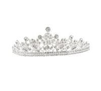 FONDOTIN Couronne de Mariage Blanche Diadème Tiare pour Mariée et Fille Accessoire Tête Durable et Brillant pour Fête Banquet et Photo
