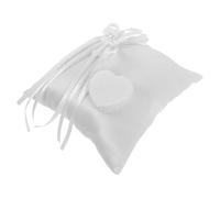 FONDOTIN Coussin pour Alliances de Mariage Carré Blanc Coussin Porteur D’Alliances Floral de Fleur Oreiller de Mariage Élégant pour Cérémonie et Décoration de Fête