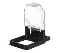 FONDOTIN Couvercle de Protection Adhésif pour Interrupteur à Bouton-Poussoir 52X34 MM Plastique Transparent Base Noire et Cadre Indicateur Cache-Interrupteur Anti-Poussière pour Usage