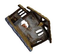 FONDOTIN Crèche de Noël en Résine 11 CM - Ornement de Crèche Religieuse pour Décoration de Bureau Statue Miniature Nativité Figurine Chrétienne pour Maison et Sapin de Noël