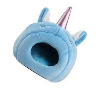 FONDOTIN De Hamsters Forme De Licorne Lit Chaud Et Douillet pour Petits Animaux Refuge Confortable pour Chinchillas Rats Et Lapins avec Coussin Amovible pour Nettoyage Facile