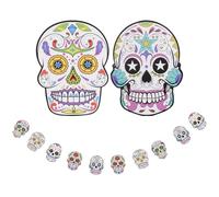 FONDOTIN Décoration de Fête Mexicaine Jour des Morts, Bannière Suspendue en Papier à Motif Crâne, Guirlande Spirale 1 Pièce pour Anniversaire, Carnaval, Décoration Murale Festive