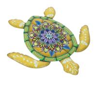FONDOTIN Décoration Murale Tortue En Fer Jaune Pour Intérieur Et Extérieur Jardin Salon, Ornement Mural Fer Solide De Taille Moyenne, Design Artistique Style Nordique Décoratif