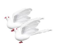 FONDOTIN Décoration Pigeon Artificiel Mousse Léger et Réaliste pour Jardin Statue Colombe Plume Ornement Polyvalent pour Fêtes et Halloween Lot