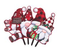 FONDOTIN Décorations de Noël pour Jardin 4 Pièces sur Piquet Métal Gnomes Colorés Ornements Extérieurs pour Pelouse et Patio Décoration Festive D’Hiver pour Garden-Party et Entrée