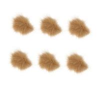 FONDOTIN Décorations pour Ongles en Peluche 6 Pièces Pompons Duveteux Amovibles Or Accessoires Nail Art Femme Manucure DIY Festival Beauté