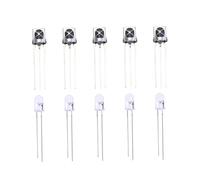 FONDOTIN Diode Infrarouge Émetteur-récepteur 3 Broches Électronique Grand Public Fonction Télécommande Longue Portée 18-20m LED Ir 5 Paires 30 Mm Noir