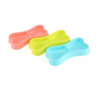 FONDOTIN Double pour Chiens et Plastique Sûr Forme Os Portable Antidérapante pour Nourriture et Eau Bol Double Pratique pour Animaux de Compagnie