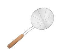 FONDOTIN Écumoire Acier Inoxydable Haute Température avec Manche Ergonomique et Maille Fine pour Filtrage Huile et Friture Ustensile Cuisine Pratique avec Suspendu pour Rangement Mural