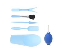 FONDOTIN Ensemble D’Outils de Jardinage 6 Pièces pour Plantes Succulentes Mini Pelle à Plantes Bleu Souffleur D’Air Brosse et Lève-Plantes Plastique Solide pour Jardinage Intérieur et