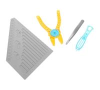 FONDOTIN Ensemble D’Outils pour Retirer Les Briques de Construction Pince Jaune Lève-Briques Bleu Règle de Mesure Extracteur Multifonction en Plastique Robuste Accessoire Portable