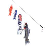 FONDOTIN Ensemble de 1 Banderole Décorative Japonaise Koinobori Petite Taille Manche à Air de Carpe, Décoration Suspendue Extérieure pour Jardin, Terrasse et Restaurant de Sushi, Drapeau