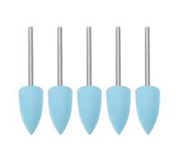 FONDOTIN Ensemble de 5 Embouts de Ponceuse à Ongles en Silicone Bleu Grain 600 Grosse Pointe Conique Accessoires pour Polissage et Limage Kit Professionnel pour Manucure et Soin des