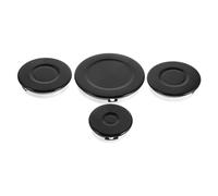 FONDOTIN Ensemble de Chapeaux de Brûleurs Concaves pour Cuisinière à Gaz Sabaf 2334, Accessoires de Brûleur en Aluminium et Fer, Noir, Kit de Remplacement pour Poêle à Gaz et Réchaud