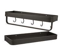 FONDOTIN Étagère Murale Aluminium Support De Rangement pour Salle De Bain Et Cuisine Organisateur De Et Brosses à Dents