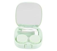 FONDOTIN Étui Lentilles Contact Carré avec Miroir Étanche et Portable Petit Boîtier de Rangement Voyage pour Lentilles de Contact Protection Anti-poussière et Fuite Couleur Menthe