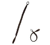 FONDOTIN Extension Queue de Cheval Tressée Synthétique Résistante Chaleur Look Naturel Lisse et pour Femmes Postiche Tresse sans Trace Foncé