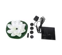 FONDOTIN Fontaine Solaire Lotus Flottante pour Bassin de Jardin Pompe à Eau Arrosage Extérieur Automatique Décoration Piscine et Étang Hauteur de Jet Ajustable Blanc