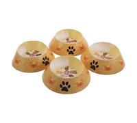 FONDOTIN Fournitures Funéraires pour Animaux de Compagnie - Lot de 4 Petites Gamelles en Papier Imitation Riz pour Chats et Chiens, Articles Commémoratifs pour Cérémonies de Deuil,