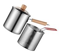 FONDOTIN Frying Pot Acier Inoxydable avec Panier à Frites Poêle Profonde pour Cuisine Maison et Induction Kit Léger pour Friture Légumes et Viandes