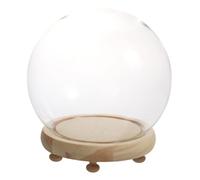 FONDOTIN Globe Verre Sphérique avec Base Abat-Jour LED Décoratif pour Figurines Vitrine et Étagères Lumineuses Protection Stable pour Salon et Table