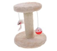 FONDOTIN Griffoir Chat Double Sisal avec Jouets Suspendus Poteau Confortable et Décoratif pour Grimper et Jouer Intérieur pour