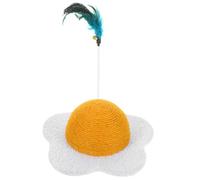 FONDOTIN Griffoir pour Chat Rond de Jaune d'Œuf pour Chat Résistant à l'usure Tapis à Griffer Mini en Sisal Naturel Protège Meubles Adapté pour Intérieur Couleur Couleur Aléatoire