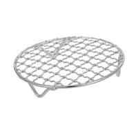 FONDOTIN Grille De Cuisson Ronde En Acier Inoxydable Ø130mm Avec Pieds, Support Multifonction Compatible Friteuse à Air Chaud Et Plaque Vitrocéramique, Maille Fine Anti-chute, Cuisson Barbecue Et Four