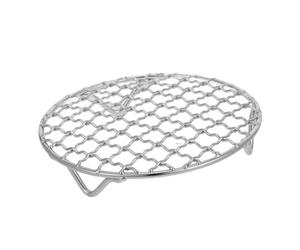 FONDOTIN Grille De Cuisson Ronde En Acier Inoxydable Ø130mm Avec Pieds, Support Multifonction Compatible Friteuse à Air Chaud Et Plaque Vitrocéramique, Maille Fine Anti-chute, Cuisson Barbecue Et Four