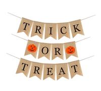 FONDOTIN Guirlande à Suspendre en Tissu de Lin pour Halloween Bannière Fanion à Lettres Joyeux Halloween Décoration Légère et Résistante pour Fête Intérieure et Extérieure