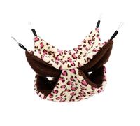 FONDOTIN Hamac Suspendu Doux Et Confortable pour Hamster Et Cobaye Lit Douillet à Double pour Animaux De Compagnie Accessoire Pratique Hiver Pois Roses