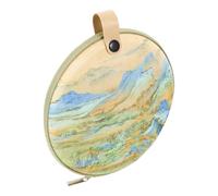 FONDOTIN Housse de Rangement pour Gâteau de Thé Tissu Résistant et Portable avec Poignée Pochette Chic à Motif Paysage pour Stockage et Protection de Thé Vrac