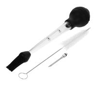 FONDOTIN Injecteur de Marinade Acier Inoxydable avec Pompe à Huile pour Viande Injecteur de Sauce pour Poulet Dinde Barbecue et Ustensile de Cuisine et Facile à Utiliser