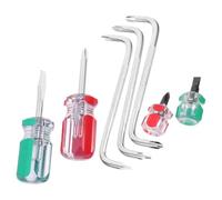 FONDOTIN Jeu de Tournevis Coudé 7 Pièces, Magnétique, Acier Chrome-vanadium, Petit Tournevis à Pointe Droite et Cruciforme, Adapté aux Espaces Restreints et Vis Difficiles, Outil