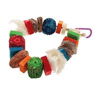 FONDOTIN Jouet à Mâcher Bois pour Perroquets Accessoire De Jeu Créatif Et Interactif pour Oiseaux Jouet Suspendu Bois Naturel pour Mentale Et Physique
