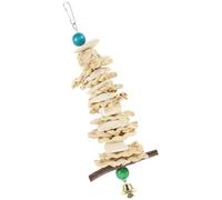 FONDOTIN Jouet à Mâcher en Os de Seiche Clochette, 25 Cm, Suspendu pour Cage D’Oiseau, Calcium pour Perroquet et Oiseau de Compagnie Style Aléatoire