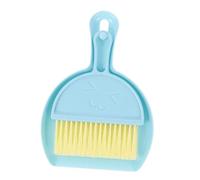 FONDOTIN Kit Balai Et Pelle Mini pour Cage De Cochon Et Hamster Brosse De Nettoyage Compacte avec Anneau Suspendu Outil Anti-poussière Pratique pour Petit Animal Domestique Bleu