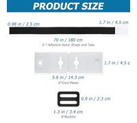 FONDOTIN Kit de Fixation pour Enrouleur de Bâche Solaire Piscine avec Sangles Nylon Plaques et Boucles Compatible Système de Facile à Installer et Ajuster