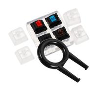 FONDOTIN Kit De Test Clavier Mécanique pour Joueurs Et Professionnels, Testeur d'arbre Léger en Acrylique Base Transparente, Outil Portable pour Essais De Touches, Couleurs Aléatoires Noir Et Rouge