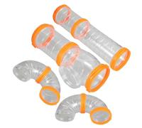 FONDOTIN Kit De Tubes Et Tunnels pour Cobayes Et Hamsters en Plastique Robuste, Ensemble De Tunnels Extérieurs DIY, Taille Polyvalente, pour Cage Agrandie, Adapté Aux Petits Rongeurs Explorateurs
