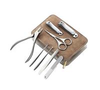 FONDOTIN Kit Manucure Ongle Complet pour Usage Professionnel Domicile 8 Pièces en Acier Inoxydable Coupe-ongles Robustes et Lime à Ongles, Étui Cuir Pu Pratique